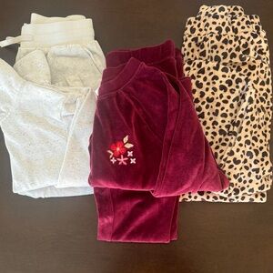 Kids' Assorted Sweat Suit Sets - Burgundy, Cream, Leopard Print